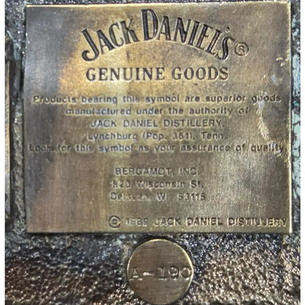 Jack Daniel's Brass Belt Buckle 1989 Bergamot Old No. 7 Display Case Included